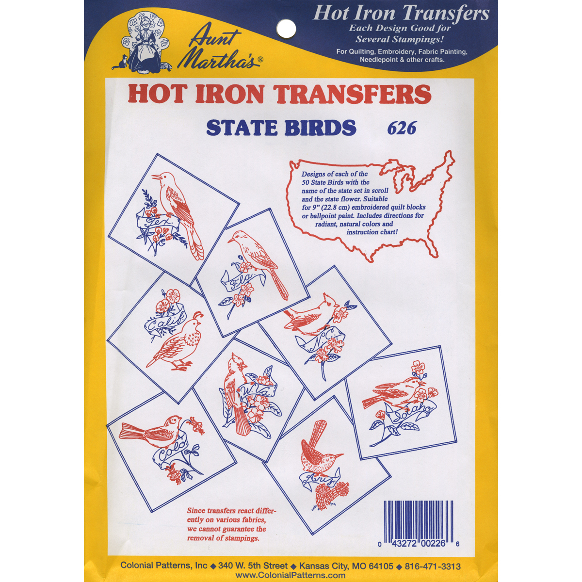 Aunt Martha s 50 State Birds Hot Iron Transfers Michaels Aunt Martha s 50 State Birds Hot Iron Transfers Michaels